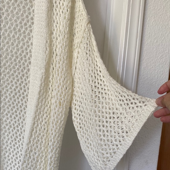 POL Cream Open-Front Cardigan with Loose Knit - Picture 3 of 6